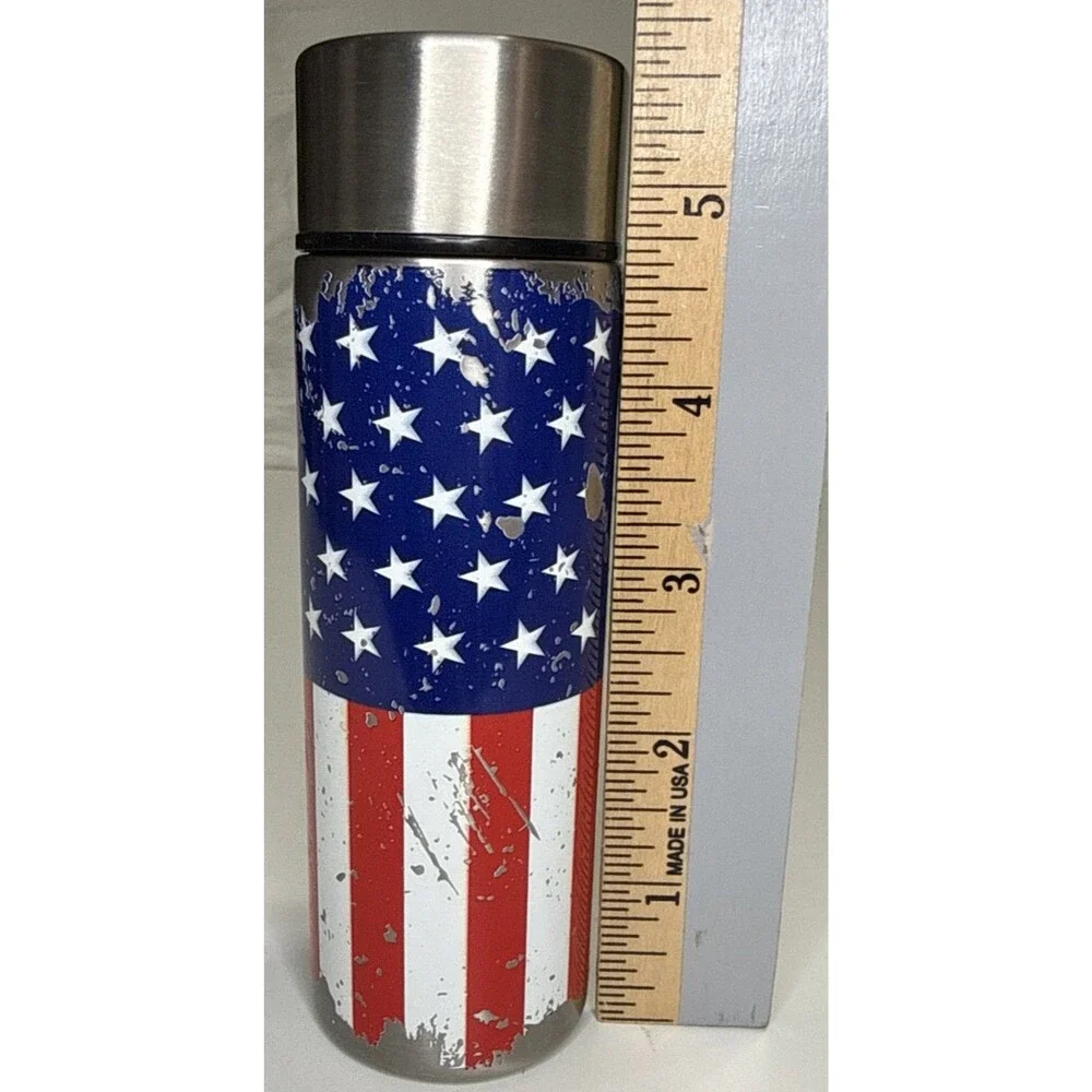 Carson 6 Oz Flask American Flag Pocket Size *small flaw NWT